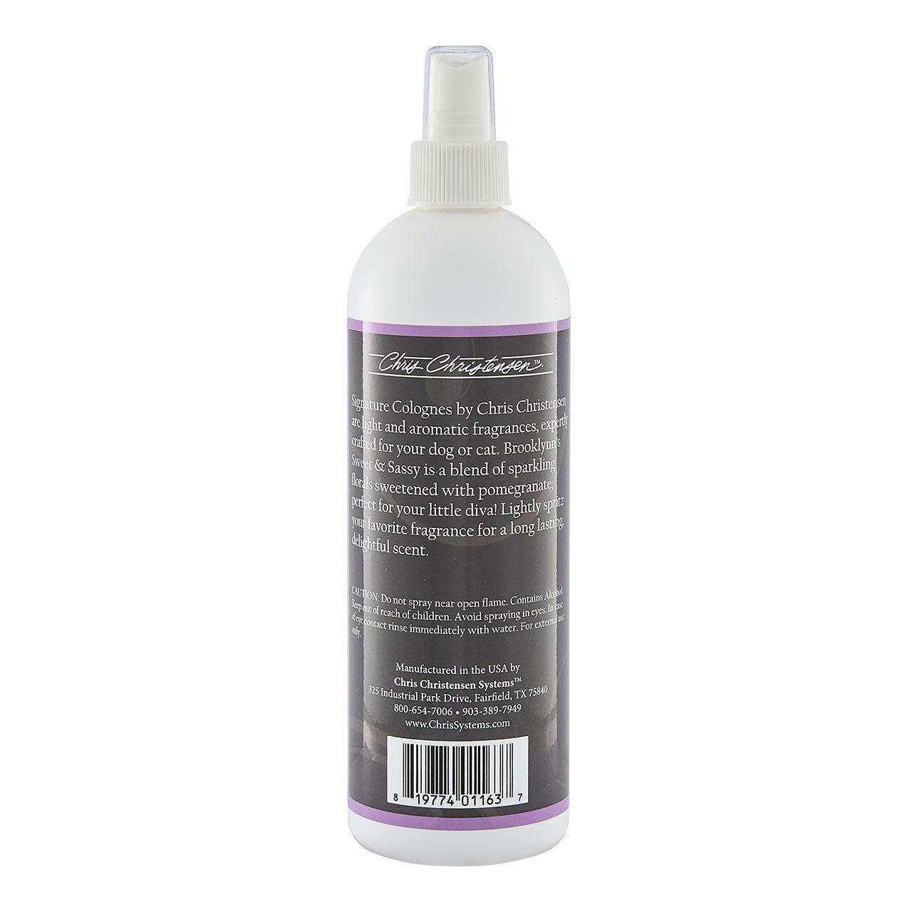 Chris Christensen Signature Scents Grooming Colognes Brooklynn's Sweet & Sassy 16oz - Back